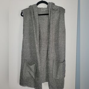 Gray Cargo Sweater with Textured Fabric